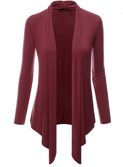 Women's Long Sleeve Open front Irregular Knit Cardigan LZDINTECOMMERCE.com