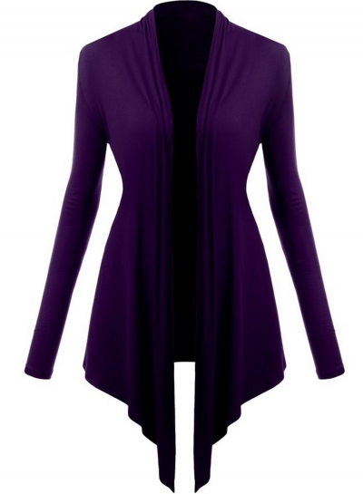 Women's Long Sleeve Open front Irregular Knit Cardigan LZDINTECOMMERCE.com