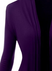 Women's Long Sleeve Open front Irregular Knit Cardigan