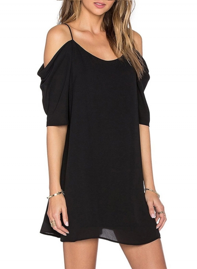 Women's Spaghetti Strap off Shoulder Short Sleeve MiniDress LZDINTECOMMERCE.com