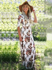 Women's Floral Half Sleeve Maxi Dress