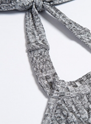 Women's Fashion off Shoulder Backless Slit Bodycon Knit Dress