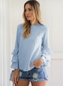 women-s-solid-long-ruffle-sleeve-pullover-blouse