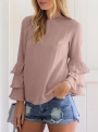 women-s-solid-long-ruffle-sleeve-pullover-blouse