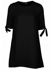 Women's Round Neck Half Sleeve Solid Mini Dresses