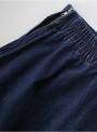 women-s-solid-elastic-waist-a-line-denim-midi-skirt