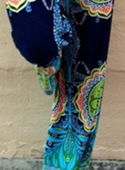 Women's Casual Floral Printed Straight Long Pants