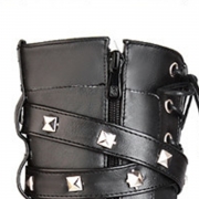 Women's Block Heels Side Zipper Boots with Rivet