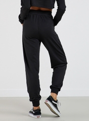 Women's Solid Drawstring Waist Sweat Pants