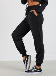 Women's Solid Drawstring Waist Sweat Pants