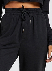 Women's Solid Drawstring Waist Sweat Pants