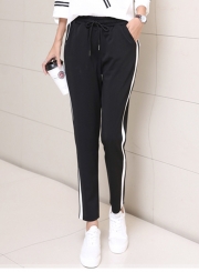 Women's Drawstring Waist Stripe Sweat Pants