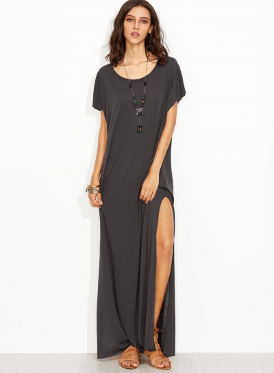 Women's Fashion Loose Fit Maxi Tee Dress with Pocket LEXELFASHIONINTSHOPS.com