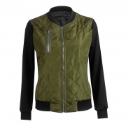 Long Sleeve Color Block Cotton-padded Jacket