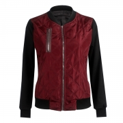 Long Sleeve Color Block Cotton-padded Jacket