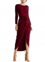 women-s-elegant-solid-long-sleeve-dress-with-belt