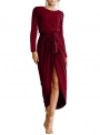 women-s-elegant-solid-long-sleeve-dress-with-belt