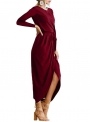 women-s-elegant-solid-long-sleeve-dress-with-belt