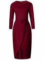 women-s-elegant-solid-long-sleeve-dress-with-belt