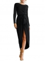 women-s-elegant-solid-long-sleeve-dress-with-belt