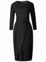women-s-elegant-solid-long-sleeve-dress-with-belt