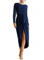 women-s-elegant-solid-long-sleeve-dress-with-belt