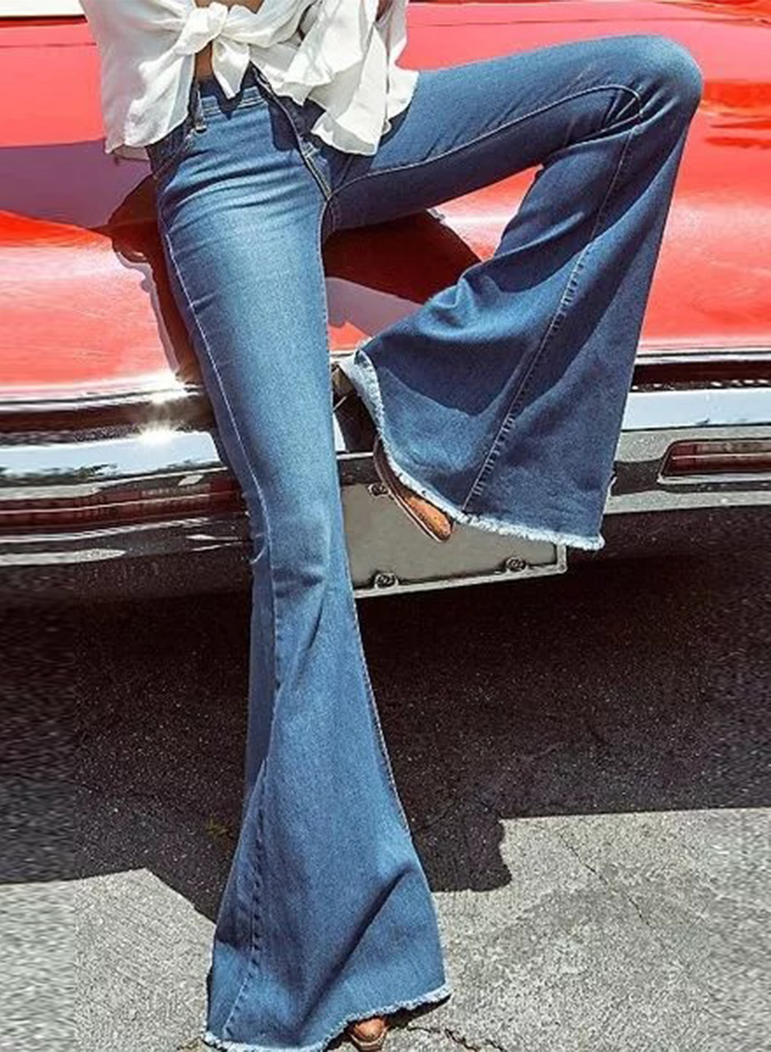 Fashion Slim Fit Bellbottoms Jeans Denim Pants