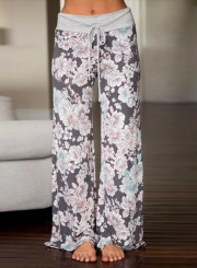 Loose Fit Drawstring Waist Floral Print Pants