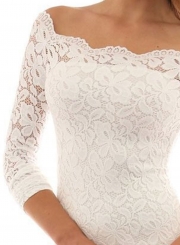 Lace off Shoulder Bodycon Party Mini Dress