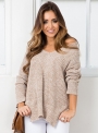 women-s-v-neck-long-sleeve-solid-slit-knit-sweater
