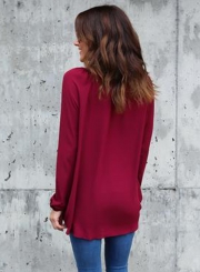 Fashion V Neck Button down Chiffon Shirt