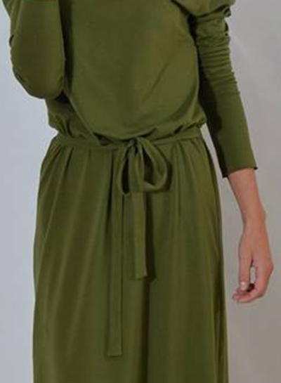 One Shoulder Maxi Dress with Belt stylesimo.com