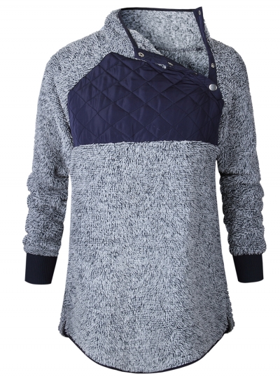 Long Sleeve Color Block Fleece Sweatshirt stylesimo.com