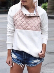 Long Sleeve Color Block Fleece Sweatshirt