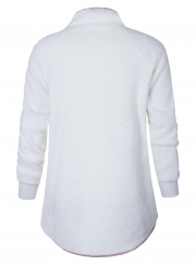 Long Sleeve Color Block Fleece Sweatshirt