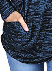 Drawstring High Neck Pullover Sweatshirt