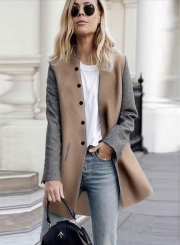 Single Breasted Color Block Coat