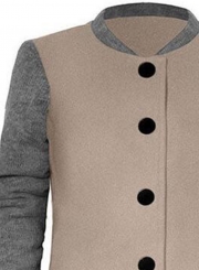 Single Breasted Color Block Coat