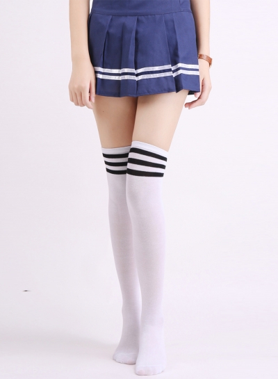 Three Stripes Over Knee High Stockings YOUYOUFASHIONEC.com