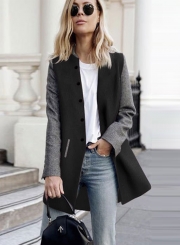 Single Breasted Color Block Coat