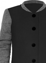 Single Breasted Color Block Coat