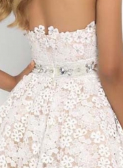 Elegant Strapless Lace A-line Cocktail Dress