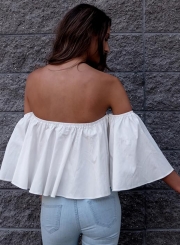 Off Shoulder Loose Fit Ruffle Blouse