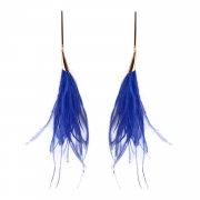 Elegant Feather Decoration Solid Color Party Earrings