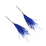 Elegant Feather Decoration Solid Color Party Earrings