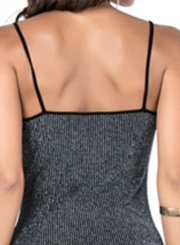 Fashion Spaghetti Strap V Neck Slim Fit Mini Dress