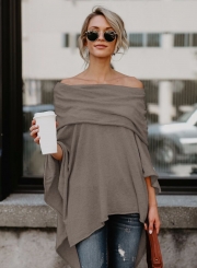 Off Shoulder Irregular Loose Fit Tee