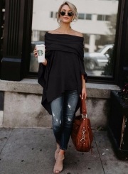 Off Shoulder Irregular Loose Fit Tee