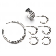 Fashion Alloy Circle Ring Seven Pieces Set Erarings