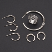 Fashion Alloy Circle Ring Seven Pieces Set Erarings